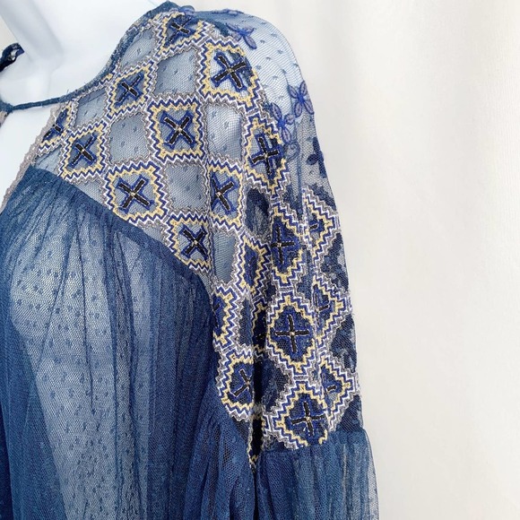 NWT Free People Joyride Navy Top with Embr… - Picture 3 of 12